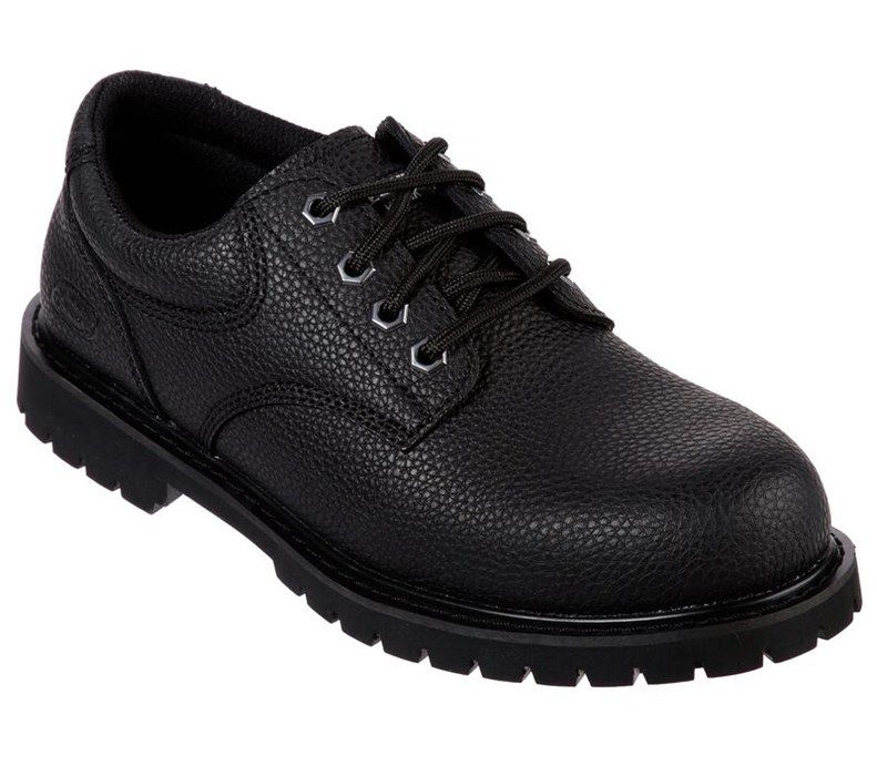 Skechers Herr Svarta Snörskor - Work Relaxed Fit: Cottonwood - Jaken Sr - Sverige (IGKOX-5234)